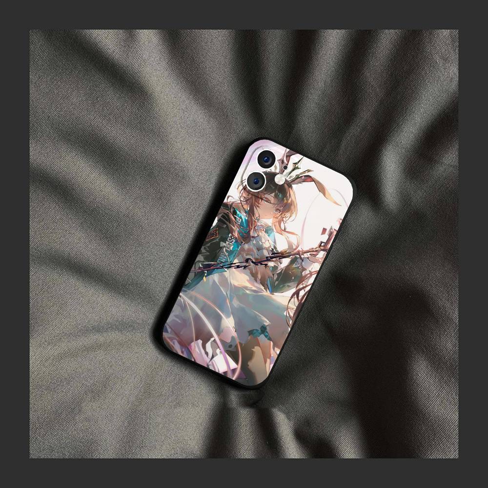 Amiya Animated Game A-Arknights Phone Case For IPhone 17 Air 16 15 14 13 Pro Max 11 12 Black Silicone Cover