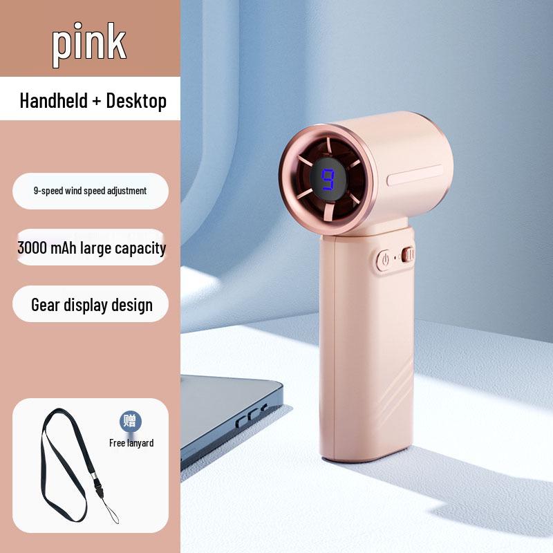 

Portable USB Rechargeable Mini Handheld and Desktop High-Speed Cooling Fan 6.5*4.5*13.5 cm розовый