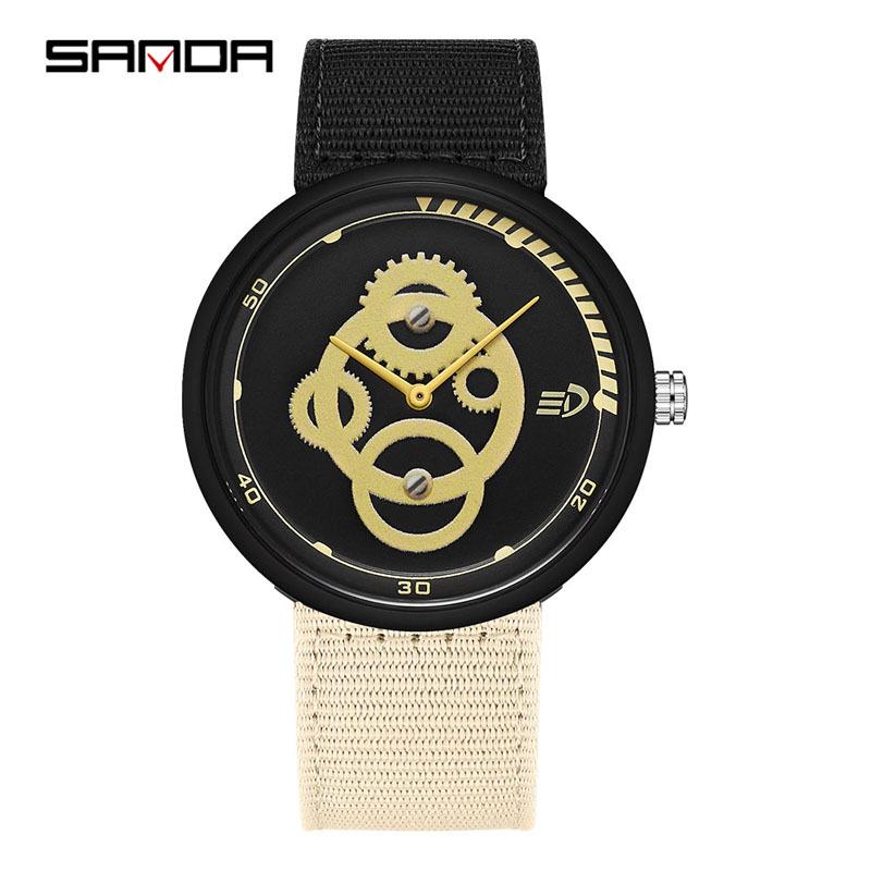 SANDA Ultra-Minimalist Ins Style Waterproof Silicone Watch for Junior High School Students