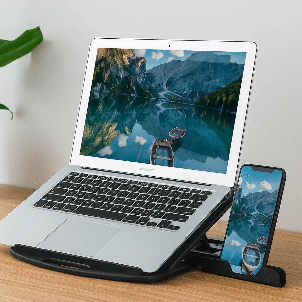 Foldable Desktop Holder With Phone Holder Ergonomic Laptop Riser  Mobile Phone Accessories