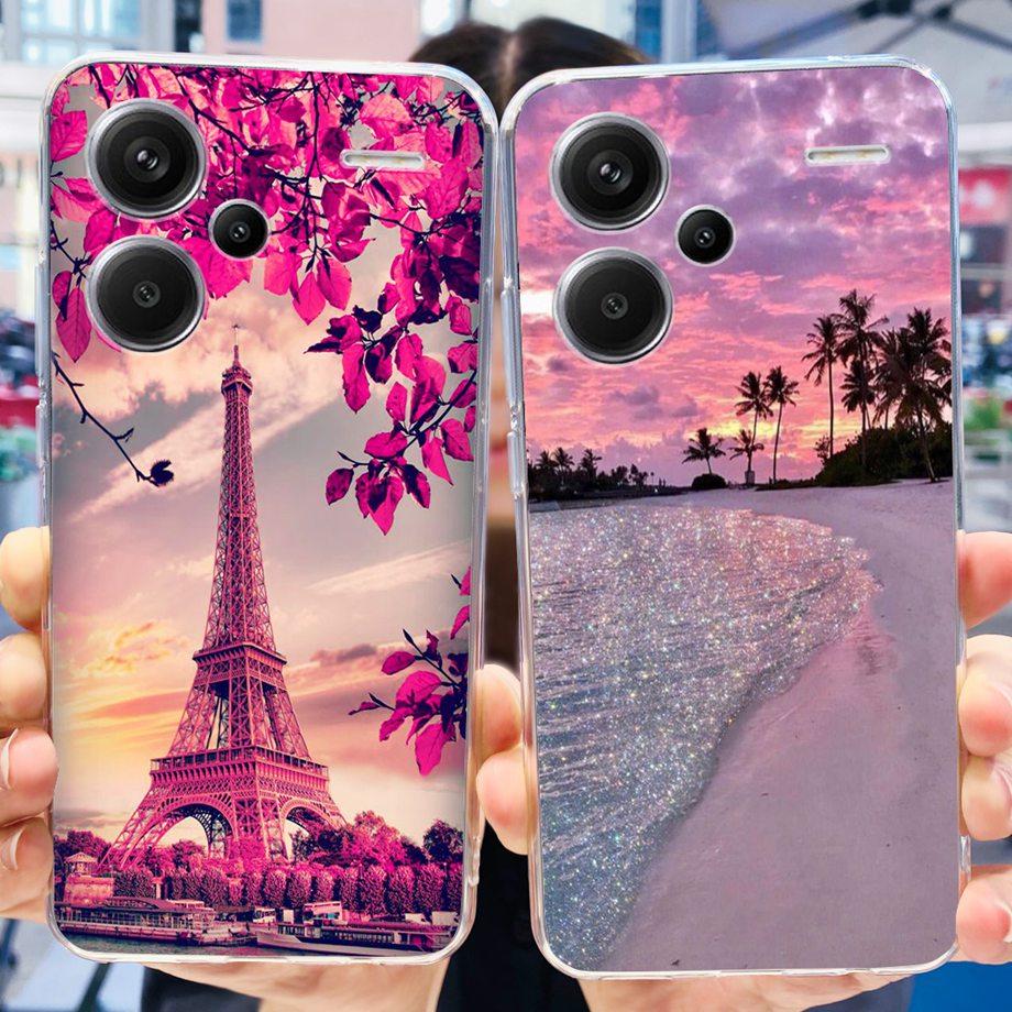 For Xiaomi Redmi Note 13 Pro+ Case Redmi Note13 4G Pro Plus Soft Clear TPU Bumper Funda For Redmi Note 13Pro+ Luxury Fashion Bag