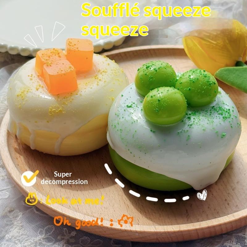 New Cheese Cake Cube Stress Ball Shapeable Squeeze Non-Bounce Fidget Toy Sensory Anti-Stress Festival Gift For Kids Adult