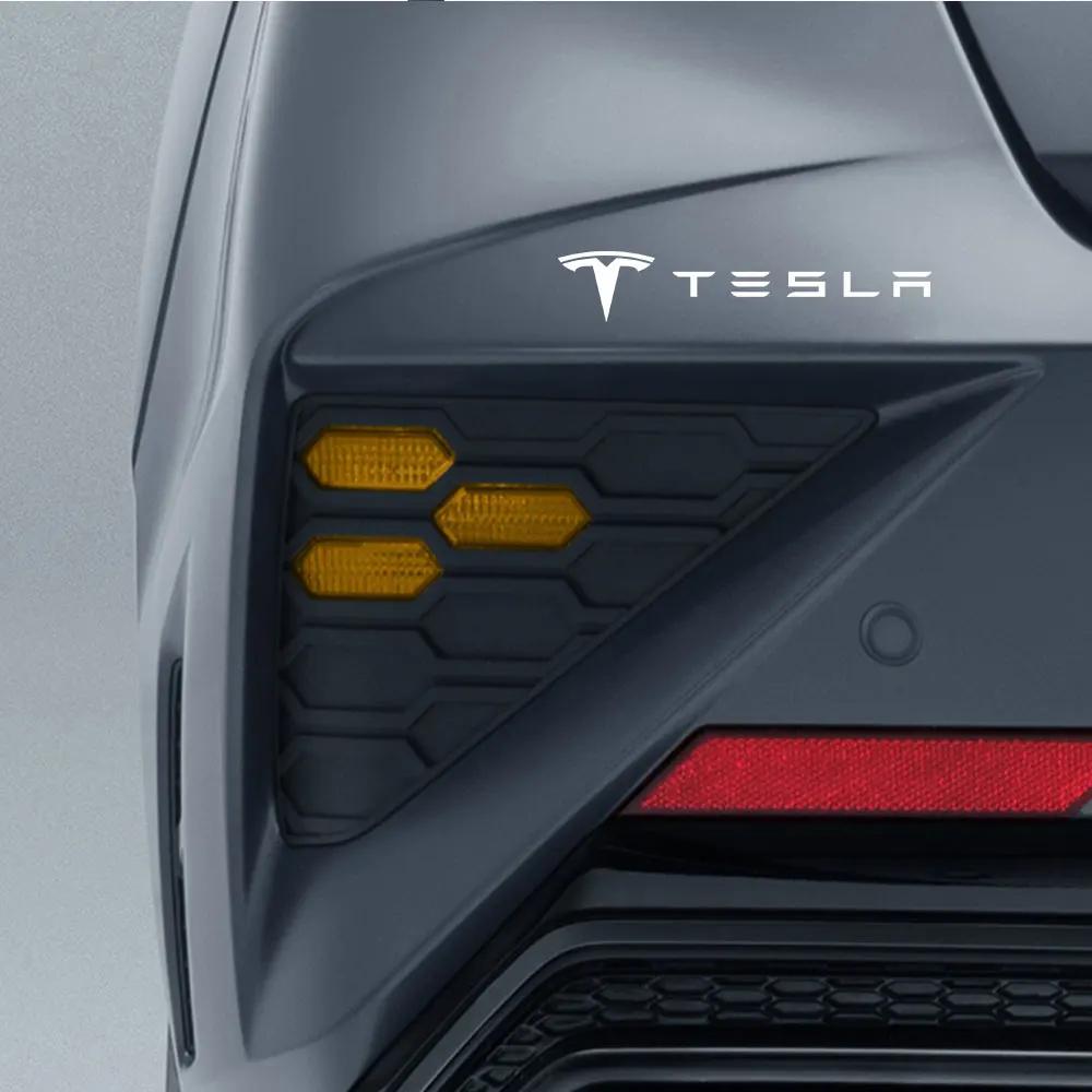Autoaufkleber 2025 Neu Tesla 4 Stück PVC Auto Frontscheibenaufkleber Karosserie Dekorative Aufkleber Für Tesla Roadster Cybertruck Model 3 Mod