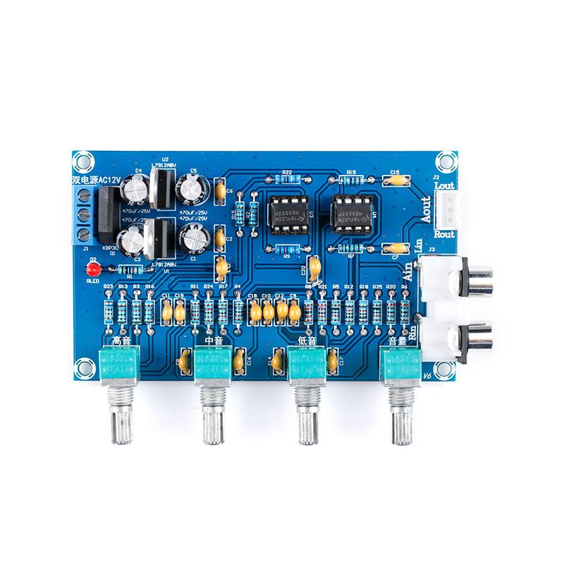 XH-M164 NE5532 Amplifier Board Module Stereo Pre-amp Preamplifier Tone Board Audio 4 Channels 4CH CH Control Circuit Module