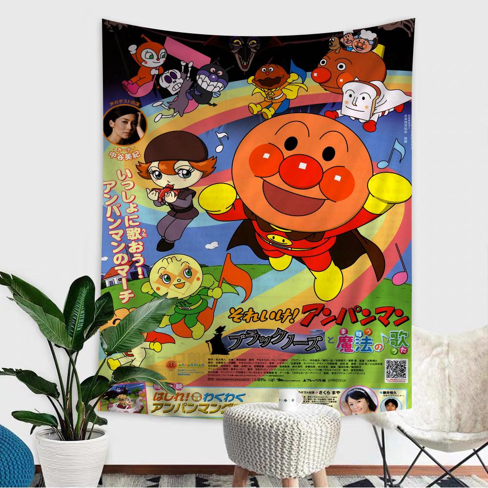 New Arrival Anpanman Printed Large Wall Tapestry Funny Hip Hop Bohemian Mandala Aesthetic Home Wall Decor