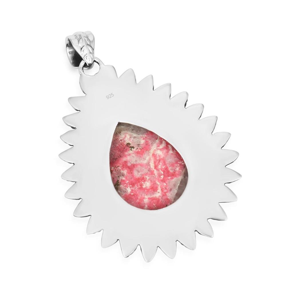 Natürlicher Thulit Edelstein Anhänger, 925 Sterlingsilber, Birnenförmiger Edelstein, Handgefertigter Anhängerschmuck, Geschenk für Frauen, Ostergeschenk