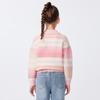 PawinPaw Girls' Cartoon Bear Striped Turn-down Collar Sweater