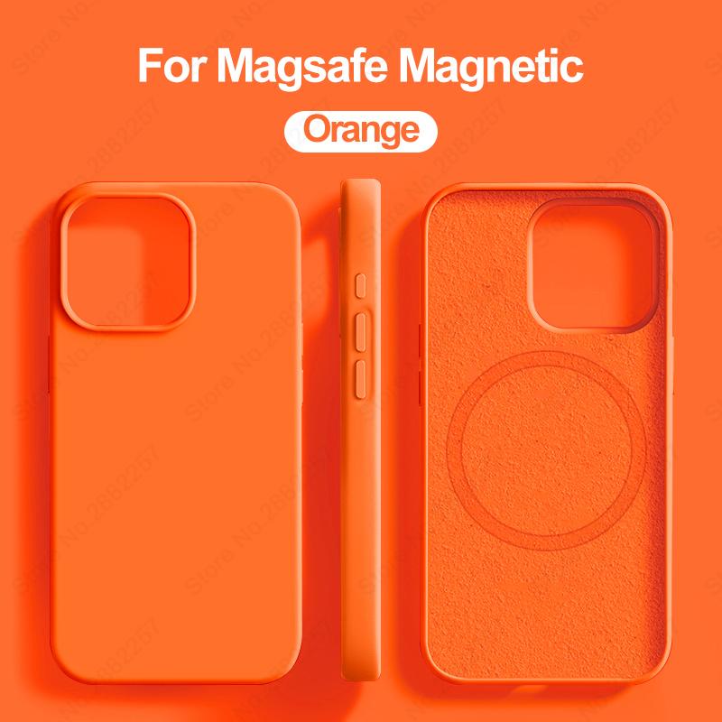 

Liquid Silicone Cases For iPhone 16 15 11 14 13 12 17 Pro Max 16 Plus Wireless Charging For Magsafe Shockproof Back Cover For iPhone 17 Air