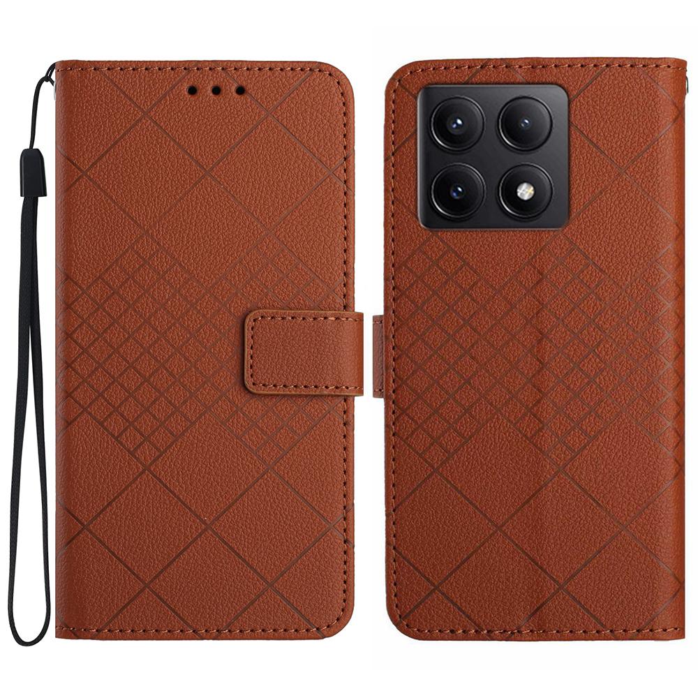 HT06 For Xiaomi 14T Pro Wallet Phone Case Imprint PU Leather Flip Folio Cover