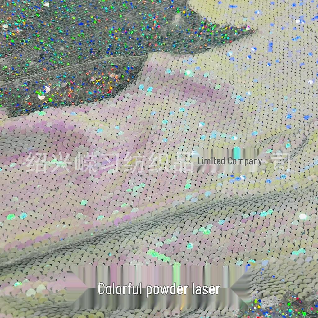 50-Color Double-Sided 5mm Sequin Fabric for Clothing, Luggage, and Wall Decoration