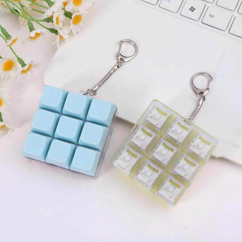 1Pcs Finger Keyboard Caps Toy Decompression Pendant Keyring Keys Button Keycap  Keychain Stress Relief Gadget For Adult