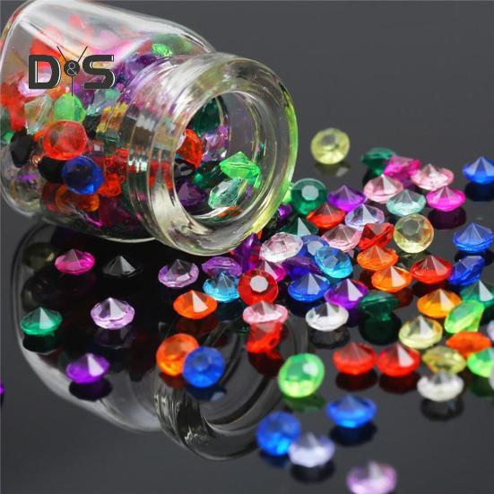1000Pcs Acrylic Rhinestones Colorful Resin Faux Crystal Gems DIY Crafts Vase Fillers Weddings Home Table Decor
