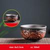 Retro Purple Clay Dragon Pattern Tea Bowl Zhu Mud Teacup Handmade Relief Dragon and Phoenix Tea Cup Portable Master Cup Tea Set