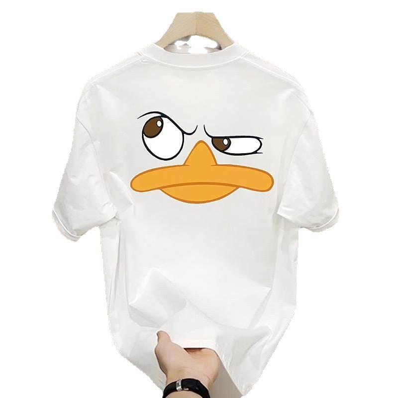 Trendy Brand Short-Sleeved Pure Cotton Men'S Printed T-Shirt Trendy Men'S And Women'S Versatile Round Neck T-Shirt Men'S