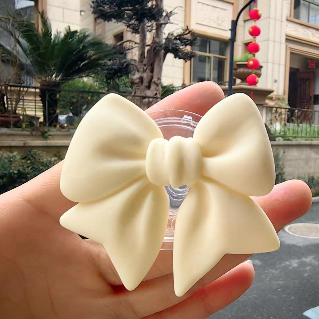 Plain Macaron Color Bow-knot Smart Tok Universal Phone Holder Korean Girl's Phone Bracket GripTok Stand Socket Lazy Bracket