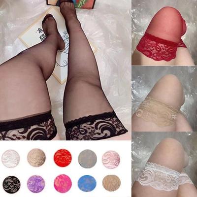 Medias altas hasta el muslo de encaje hasta la rodilla calcetines elásticos largos de talla grande XXXL medias sexis de talla grande para mujer 4XL 5xl 6xl