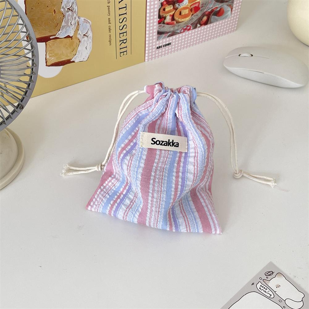 Small Coin Purse Key Earphone Data Cable Drawstring Storage Bag Women Jewelry Lipstick Cosmetic Tote Rope Pouch String Mini Bags