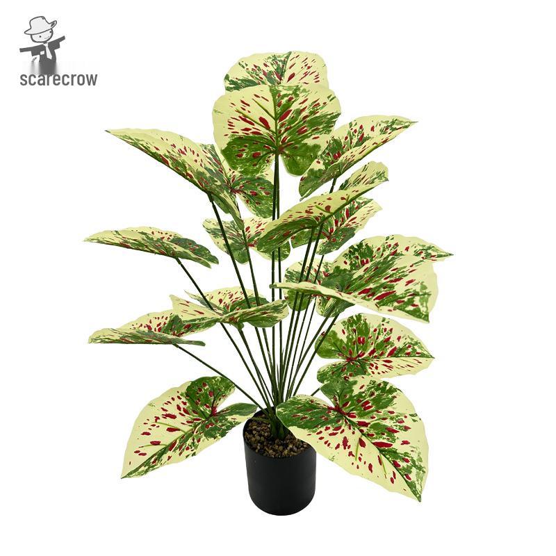 Artificial Colored Taro Leaves: Indoor Decorative Potted Plant