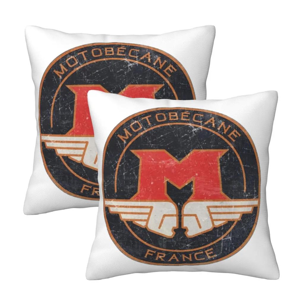 Motobecane Retro Badge 2 Pcs Square Pillowcase Pillow Cover Cushion Decor Comfort Throw Pillow For Home Sofa
