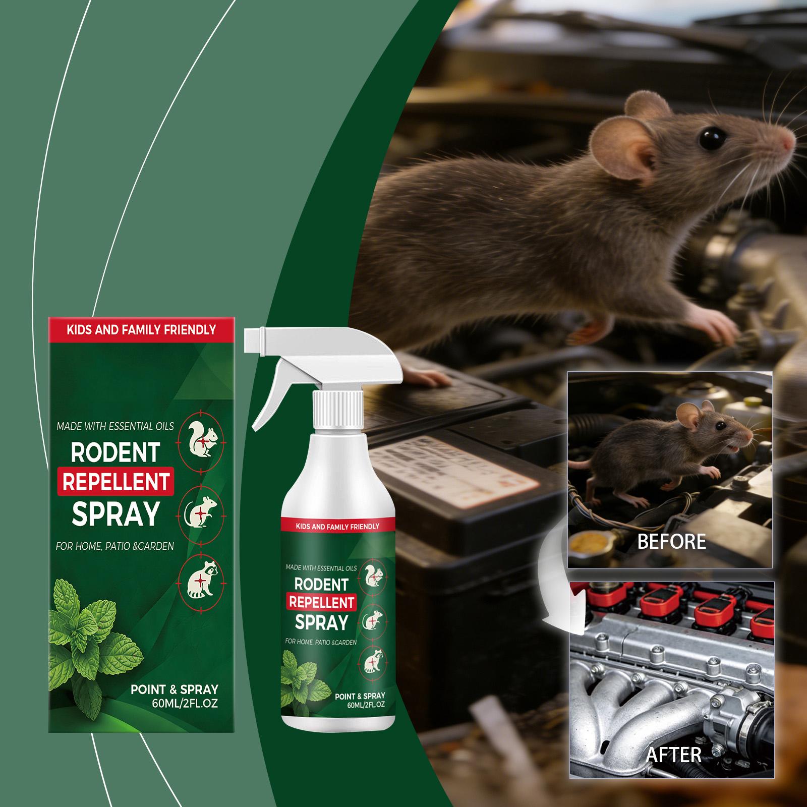 Rodent Repellent Spray Made with Essential Oils for Home Patio Garden Safe for Kids and Family Effective Point and Spray Application 60ml 2oz One Size зелёный