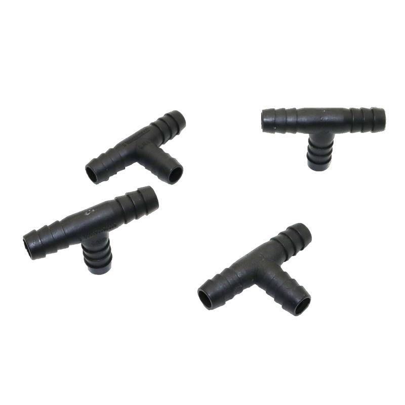 10pcs T-joint Black Irrigation Hose Barbed Interfaces Garden Watering Plants In Greenhouse Irrigation Plastic Parts