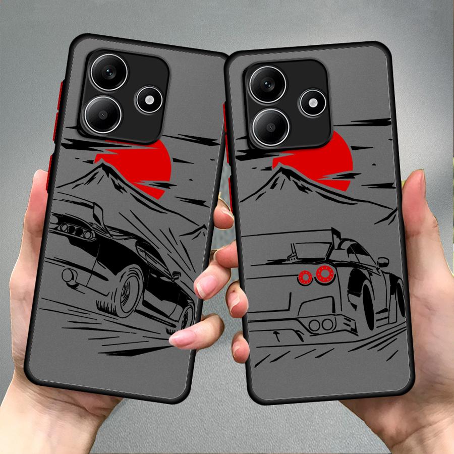 Cartoon Sunset Car Funda Back Phone Cover Case for Xiaomi Redmi Note 14 14C 10 13 Pro Plus 12 11 A4 13C 9S