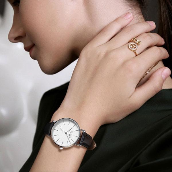 Seinteuseukoteuleondeon Grain Classic Couple Watches - Silver Black / St7011-Swbk