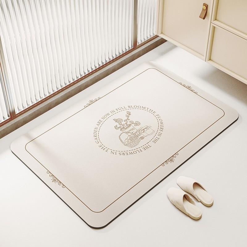 

Simple Bathroom Floor Mat, Diatom Mud Cushion, Toilet, Shower Room Door, Water Absorption Quick-Drying Toilet Non-Slip Mat 40 * 60cm [Small Unit]