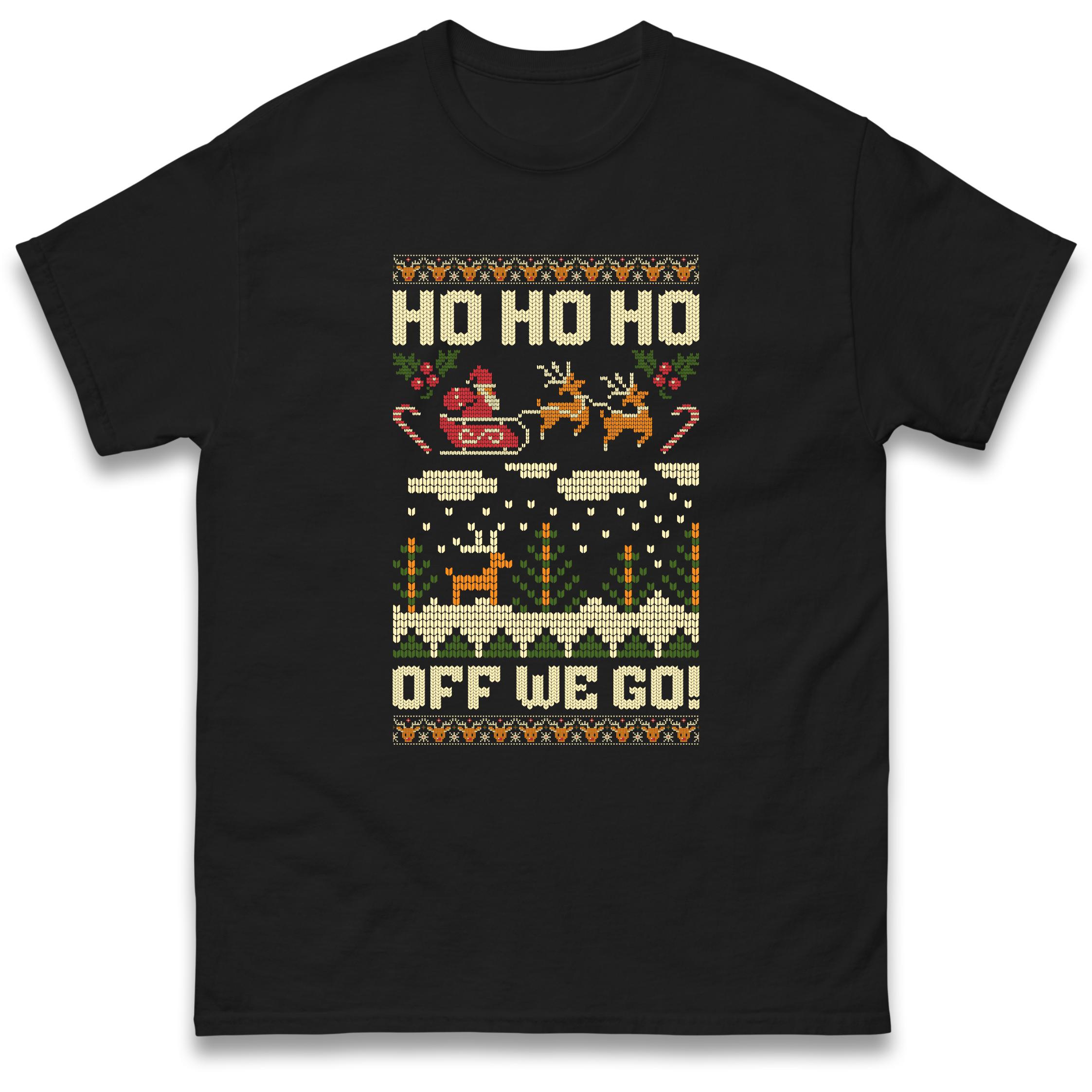 HO HO HO Christmas T-Shirt Tshirt Mens Womens Tops Unisex Tees 100% Cotton 3XL