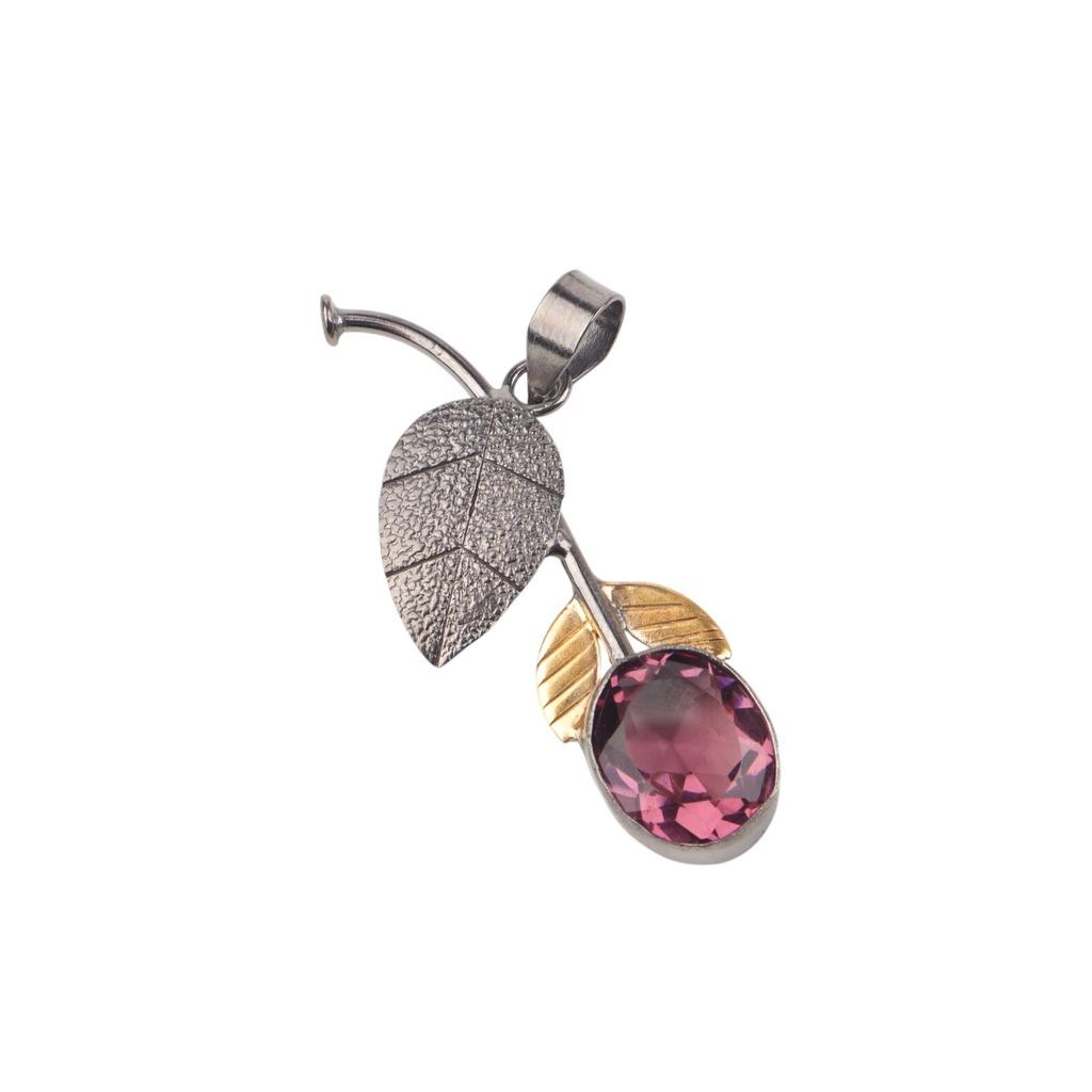 925 Sterling Silver Rhodolite Gemstone Pendant Stylish Jewelry Anniversary Gift PP-55-3