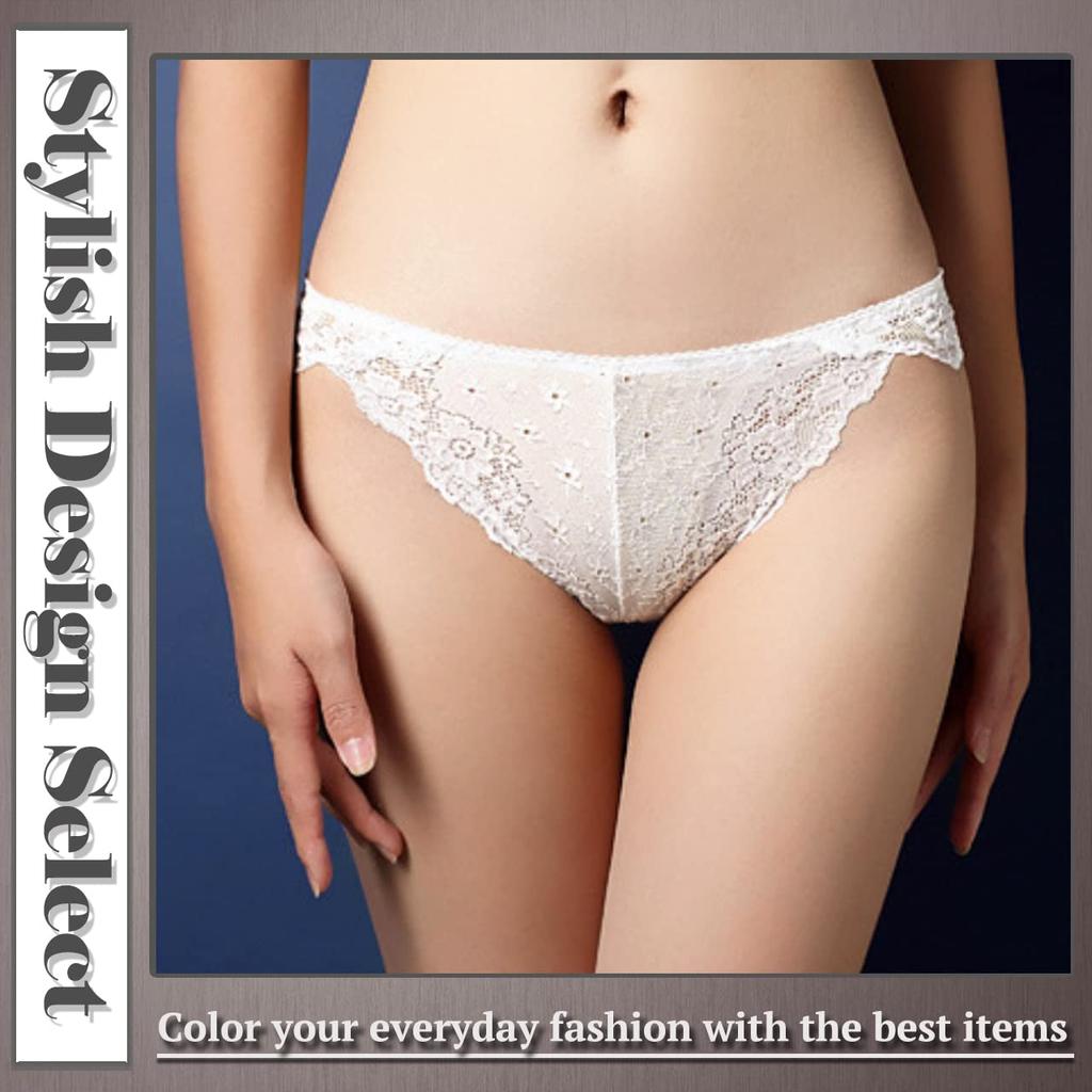 ONE LIMITATION Floral Lace Sexy Embroidered PT009 Women's Panties, Underwear, Lingerie, (Blue)