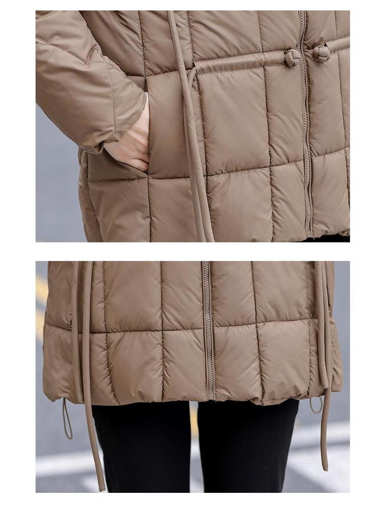 2024 Winter Women's Chinese Style Hooded Coat - Tassel, Fashionable, Loose-Fit, Slimming Down Cotton Outerwear