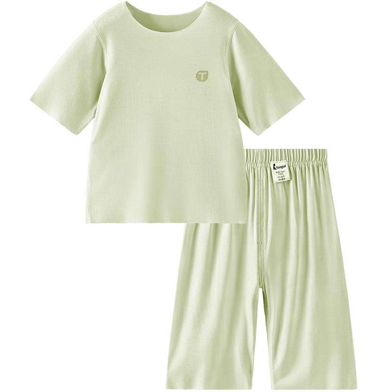 TONGTAI Baby Summer Seamless 7-Sleeve Pajama Set 80cm зелёный