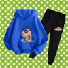 Autumn Winter New Capybara Cartoon Print Outfit Kids Hoodie Set Boys Girls 3-17 Casual Fashion Children's Set Trousers Pant Suit