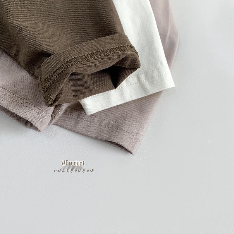 Mångsidig t-shirt för barn, Våren 2025: Avslappnad koreansk Mori-stil för pojkar och flickor