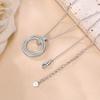 LinkerLove Moissanite Pendant Necklace Diamond Circle Pendant Chain for Women S925 Silver Choker Necklace Fine Jewelry