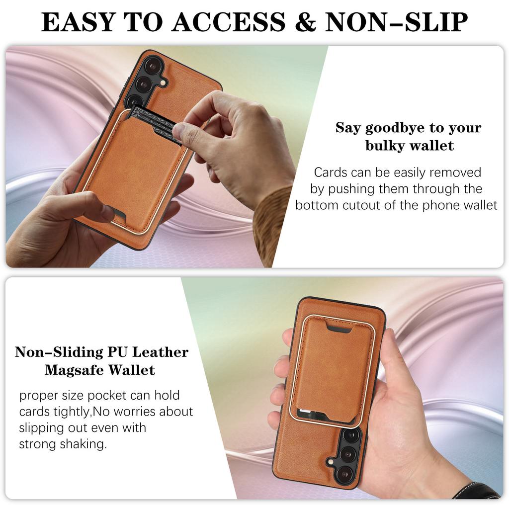 Ultra-thin Magnetic Card Holder Case for Samsung Galaxy A56 5G/A55/A54/A53/A52/A16/A15/A14 Wireless Charging Leather Phone Cover