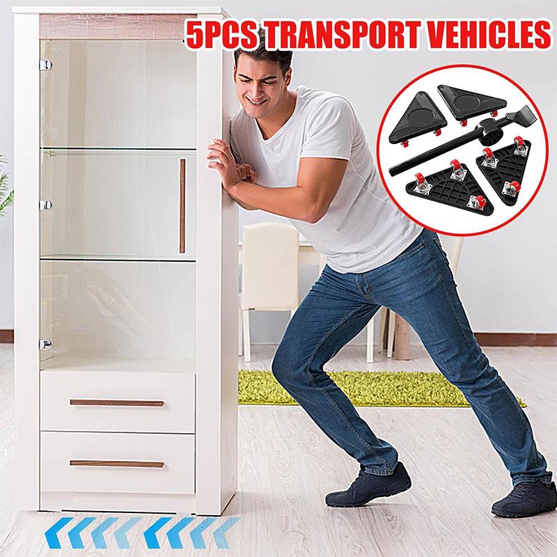 Neuer Schwerlast-Möbelheber Transportwerkzeug Möbelroller Set 4 Gleiter 1 Radstange zum Heben Bewegen Möbelhelfer
