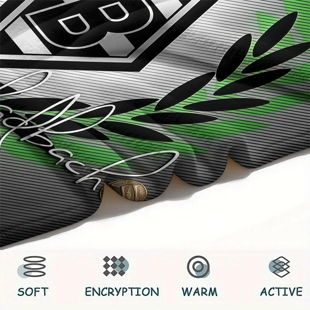 Borussia Monchengladbach Printed Flannel Blanket, soft throw for bedroom sofa, washable, Christmas present, great gift.
