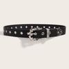 Cintura in Pelle alla Moda con Borchie a Stella Uniche per Giovani Adulti Versatile di Alta Gamma Punk- Chiusura a Spilla Cintura Casual da Donna