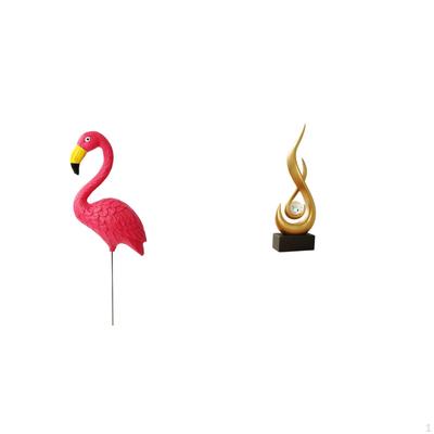 Flamingo Sculpture Abstract Resin Figurine Modern Art Ornament for Holiday Spring Backyard And