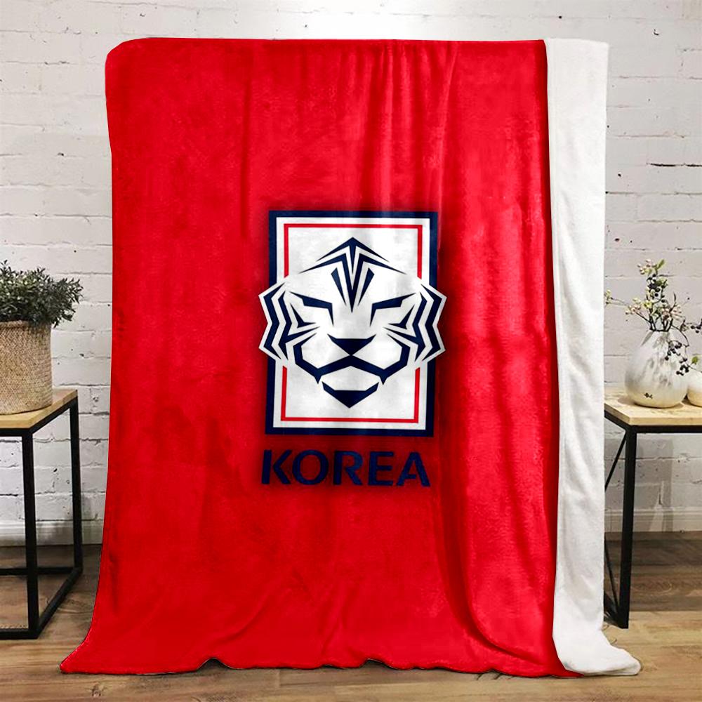 Korean Tiger Design Printed Flannel Blanket for Bedroom, Living Room, Sofa, and Nap