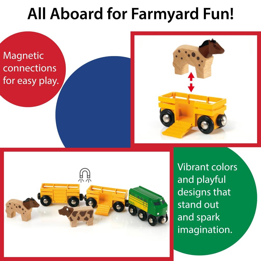 BRIO Farm Train 33404 Wooden Electric Gift (Ages 3+) [Toy, Toy, Train, Locomotive, Vehicle, Vehicle, (Birthday/Christmas)]