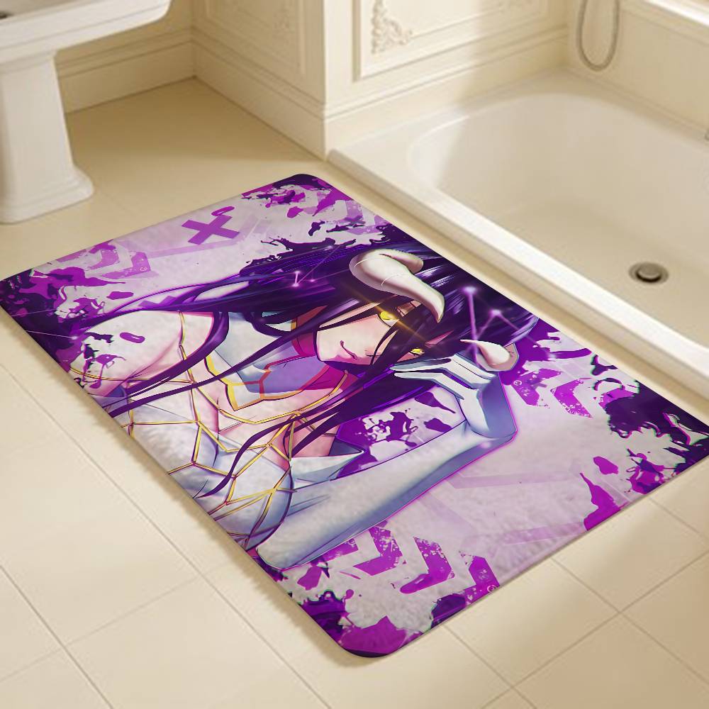 Game Albedo Cute Girl Overlord Anime Hallway Carpet Washable Non-Slip Living Room Sofa Chairs Area Mat Kitchen Doormat Area Rug