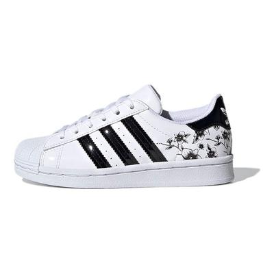 Originals Superstar Floral Comfortable Daily Wear Durable Low-Top Kids Skate Shoes Kids Sneaker White FW0777