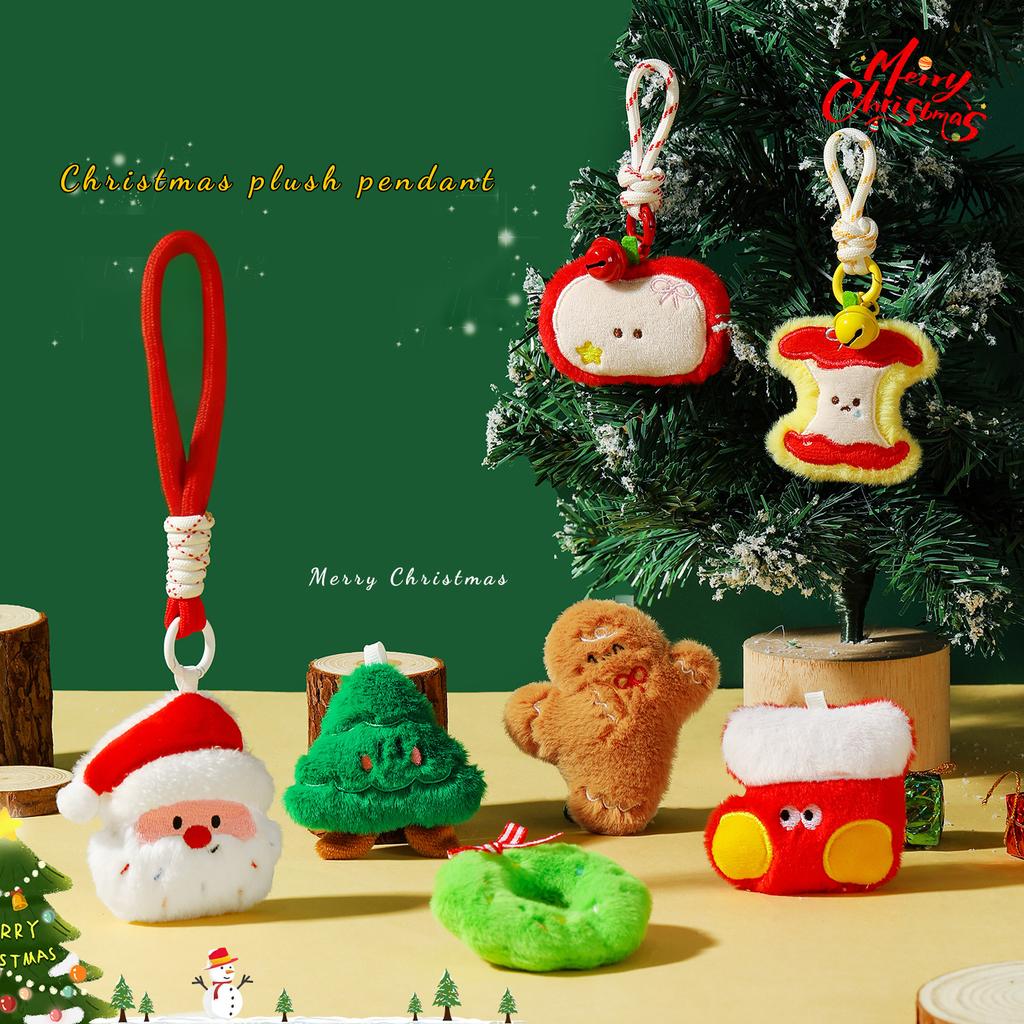 Authentic Christmas Gift Plush Toy Figurine Keychain Schoolbag Pendant Cute Santa Claus Figurine Gift