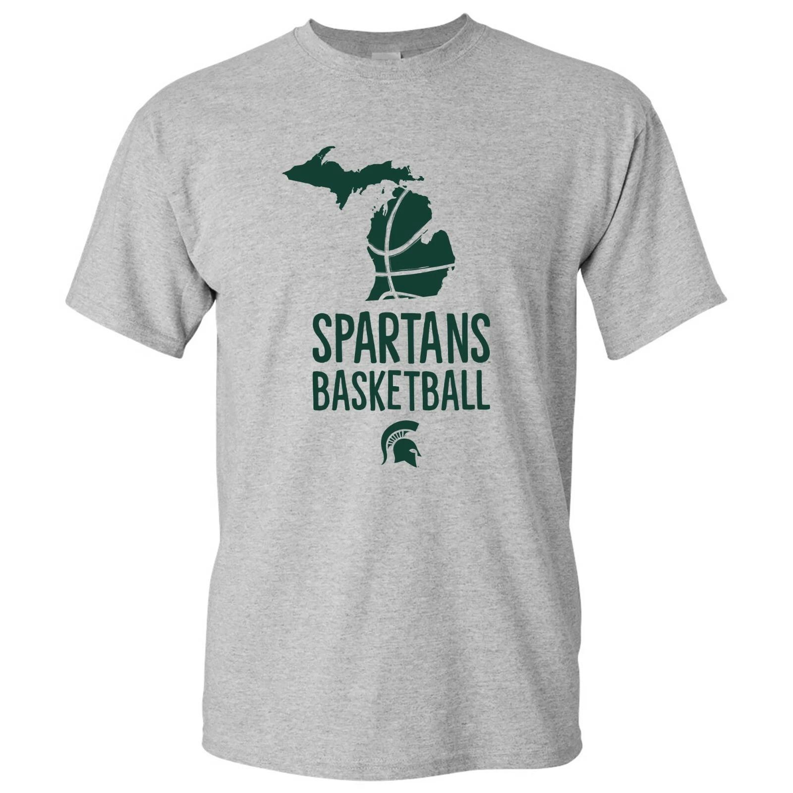 Michigan State Spartans Basketball Brush State T Shirt - Sport Grey XL