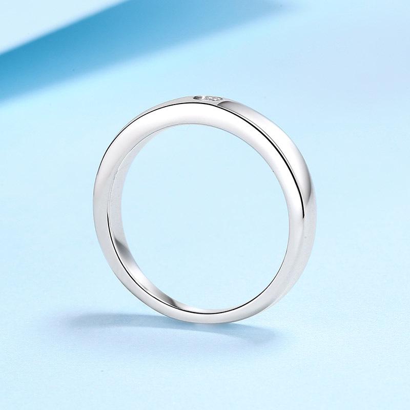 925 Sterling Silver Adjustable Moissanite Unisex Couple Rings with 10 Points and Pt950 Gold Plating