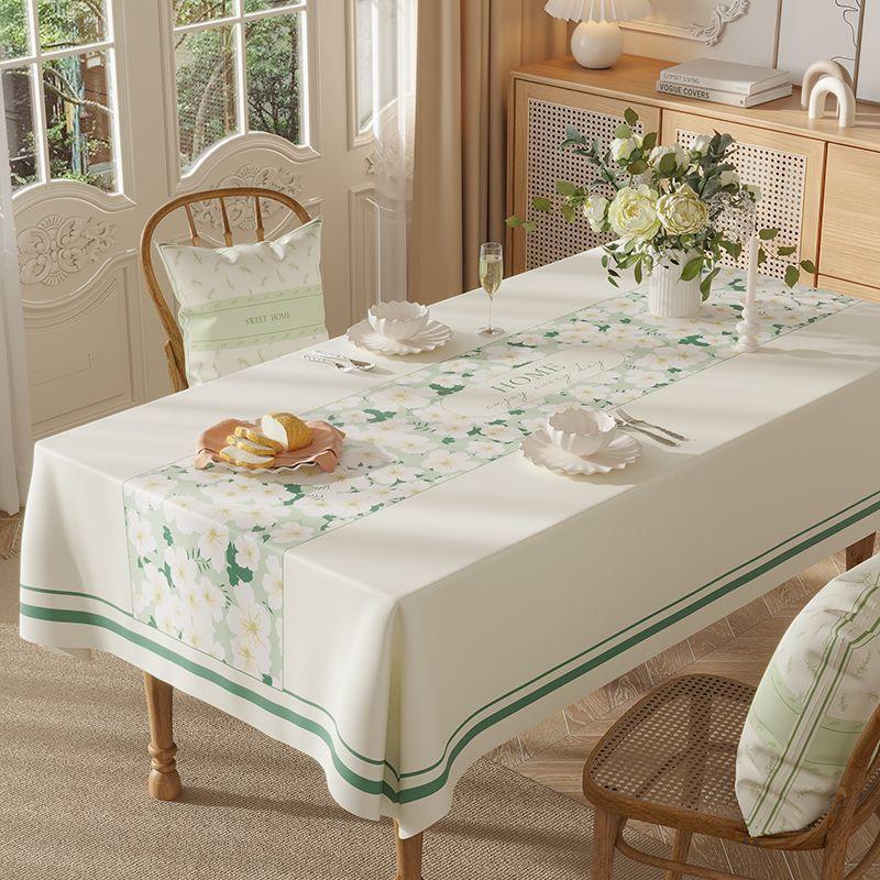 Dining Table Tablecloth Waterproof And Oil-Proof Leave-In Dining Table Mat Rectangular Pvc Dining Table Cloth Light Luxury High-End Coffee Table
