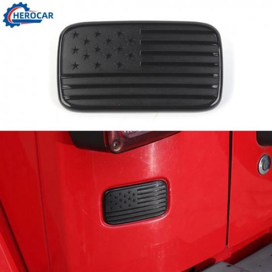 Rear License Plate Delete Vent Cover Panel Decor for Jeep Wrangler JK US Flag